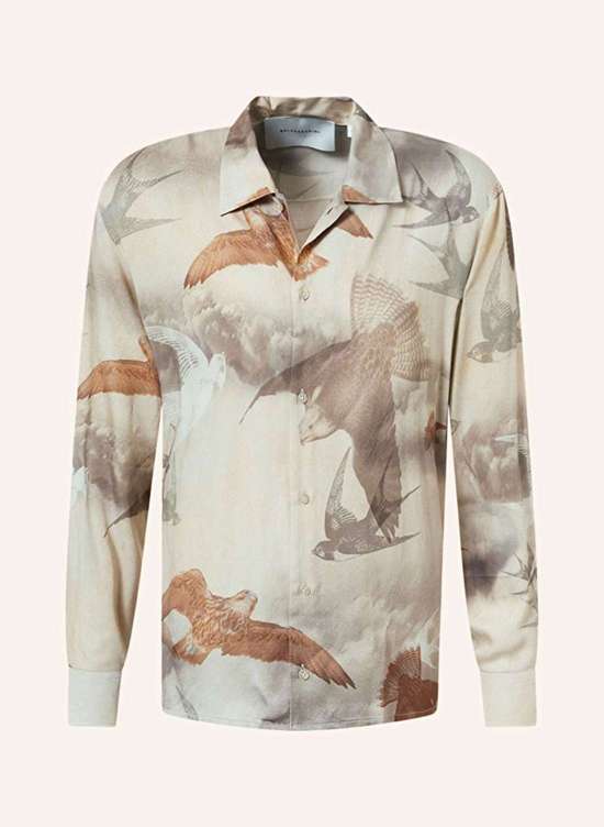 Атласная рубашка комфортного кроя