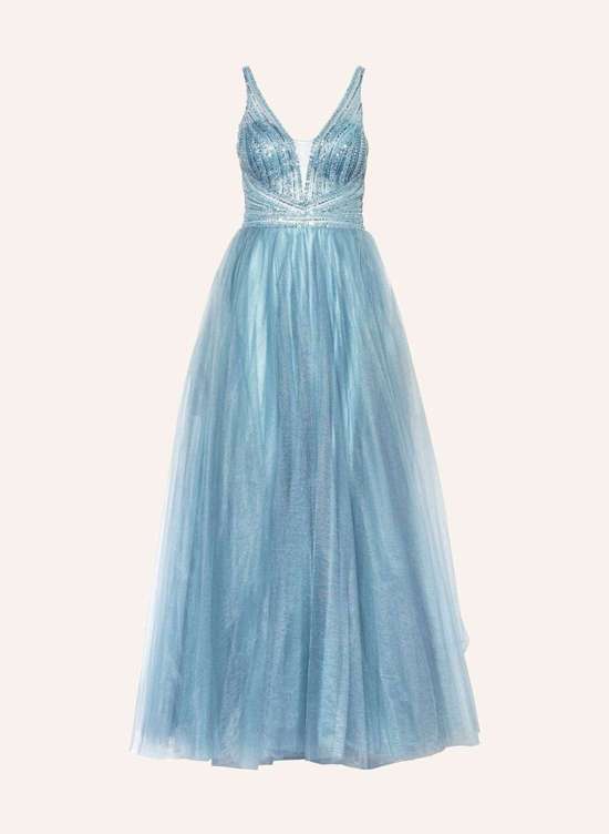 Вечернее платье с пайетками и драгоценными камнями