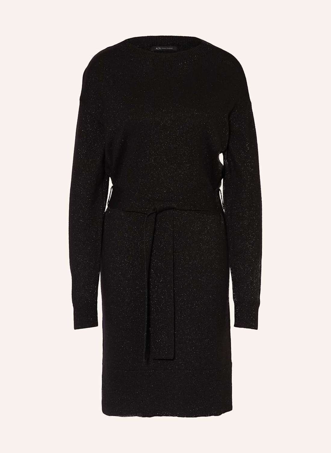 Вязаное платье из блестящей пряжи