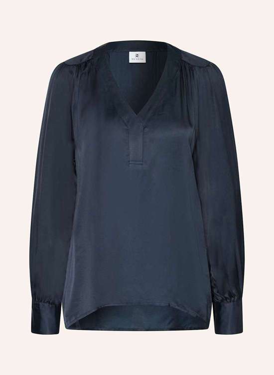 Атласная блузка-рубашка FLORA