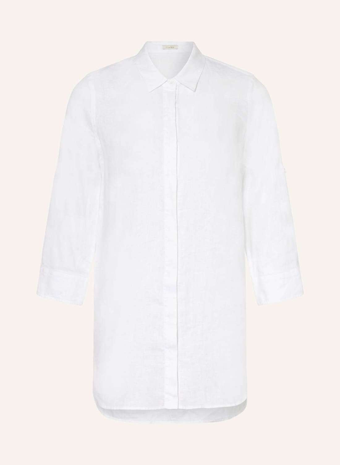 Блузка-рубашка из льна с рукавами 3/4.