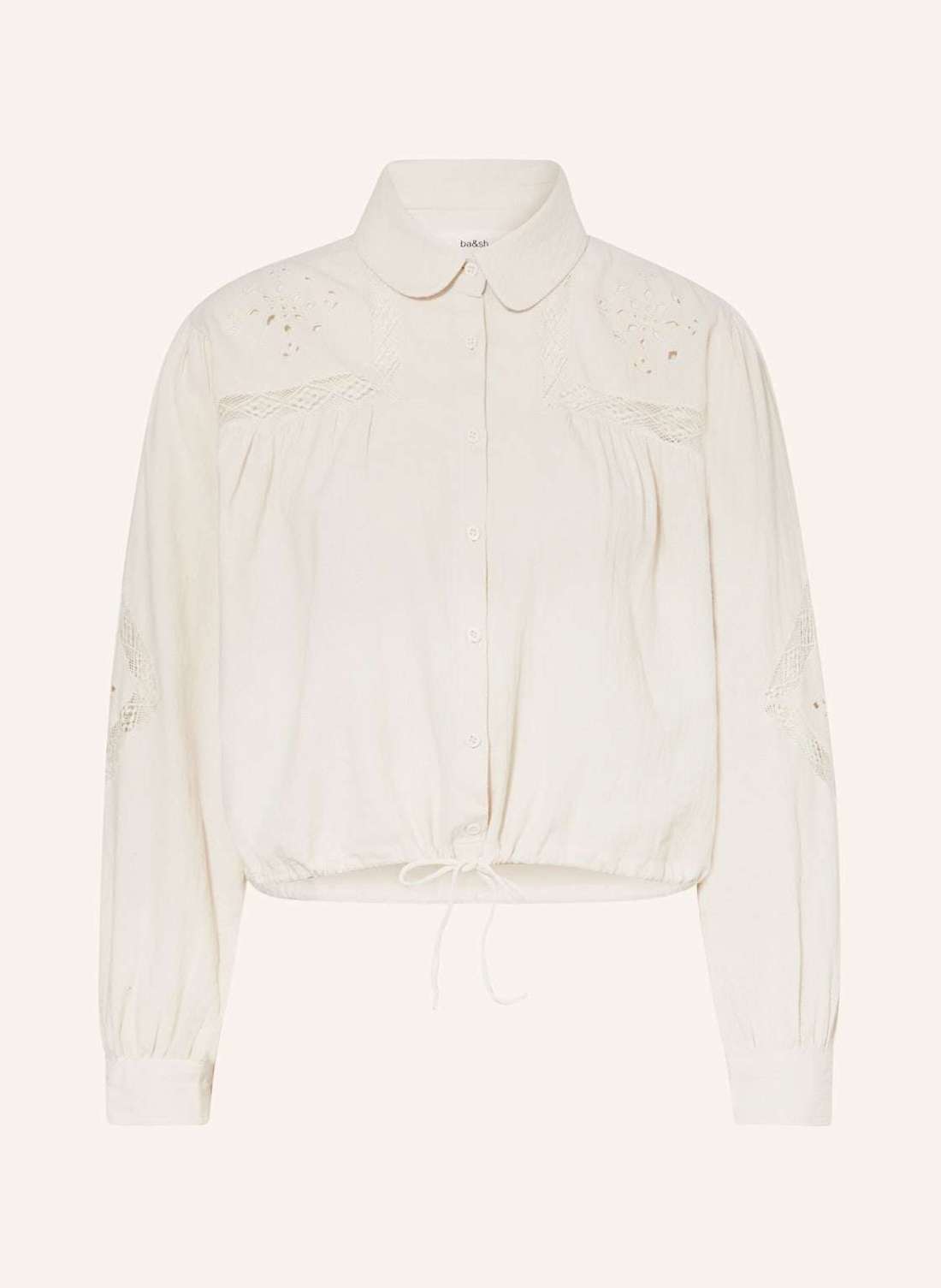 Блузка-рубашка с кружевом на люверсах EMILY