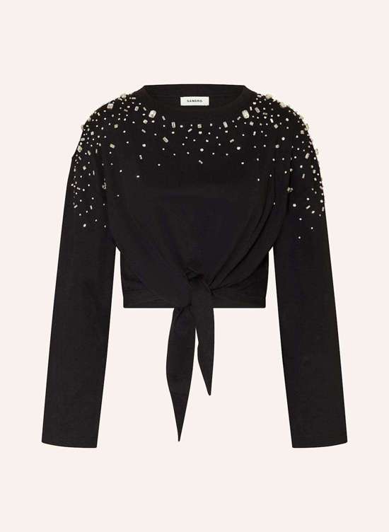 Укороченный длинный рукав с драгоценными камнями