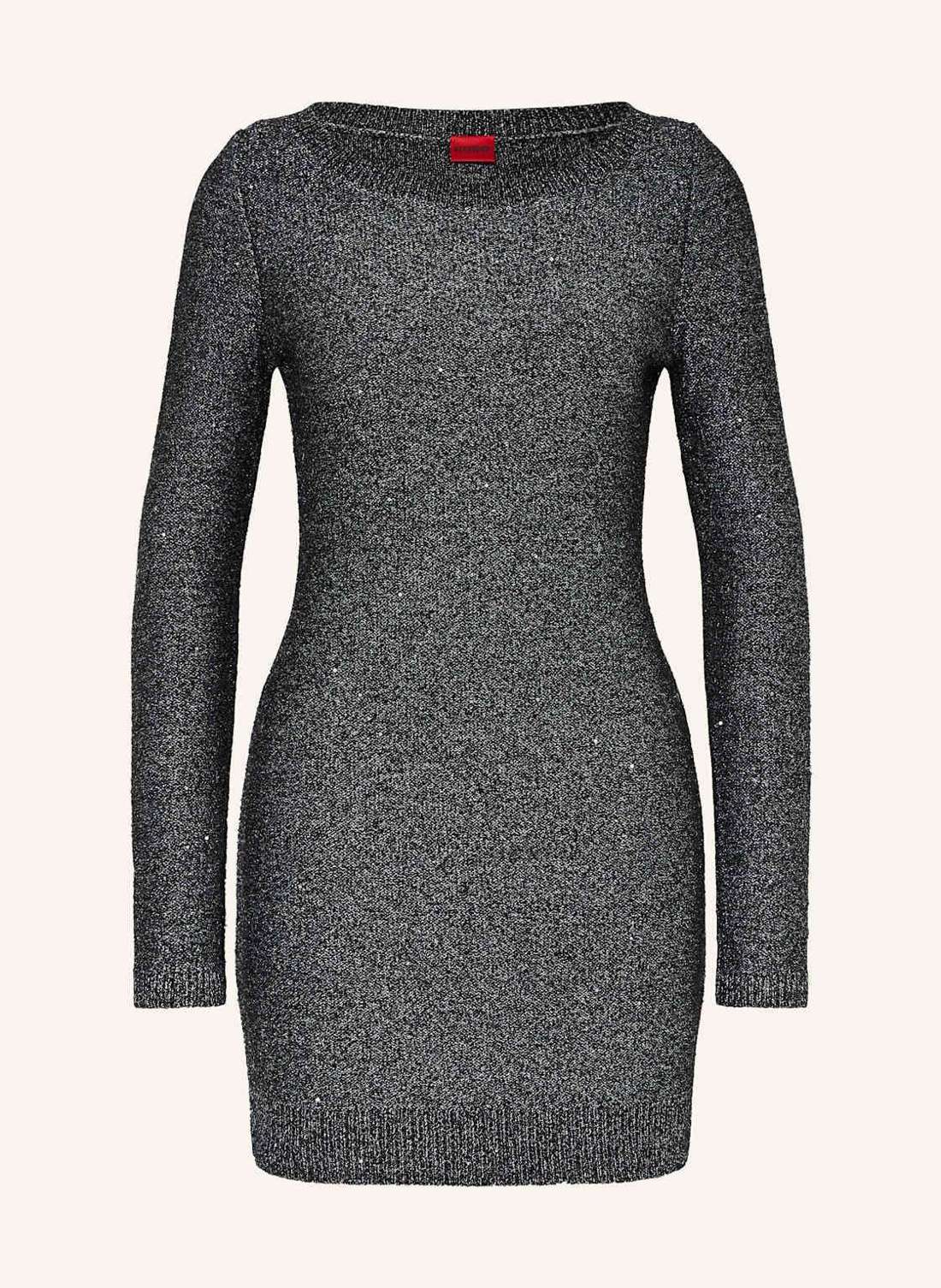 Вязаное платье из блестящей пряжи и пайеток. SUNETI