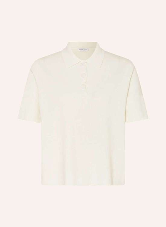 Вязаная рубашка-поло с льном