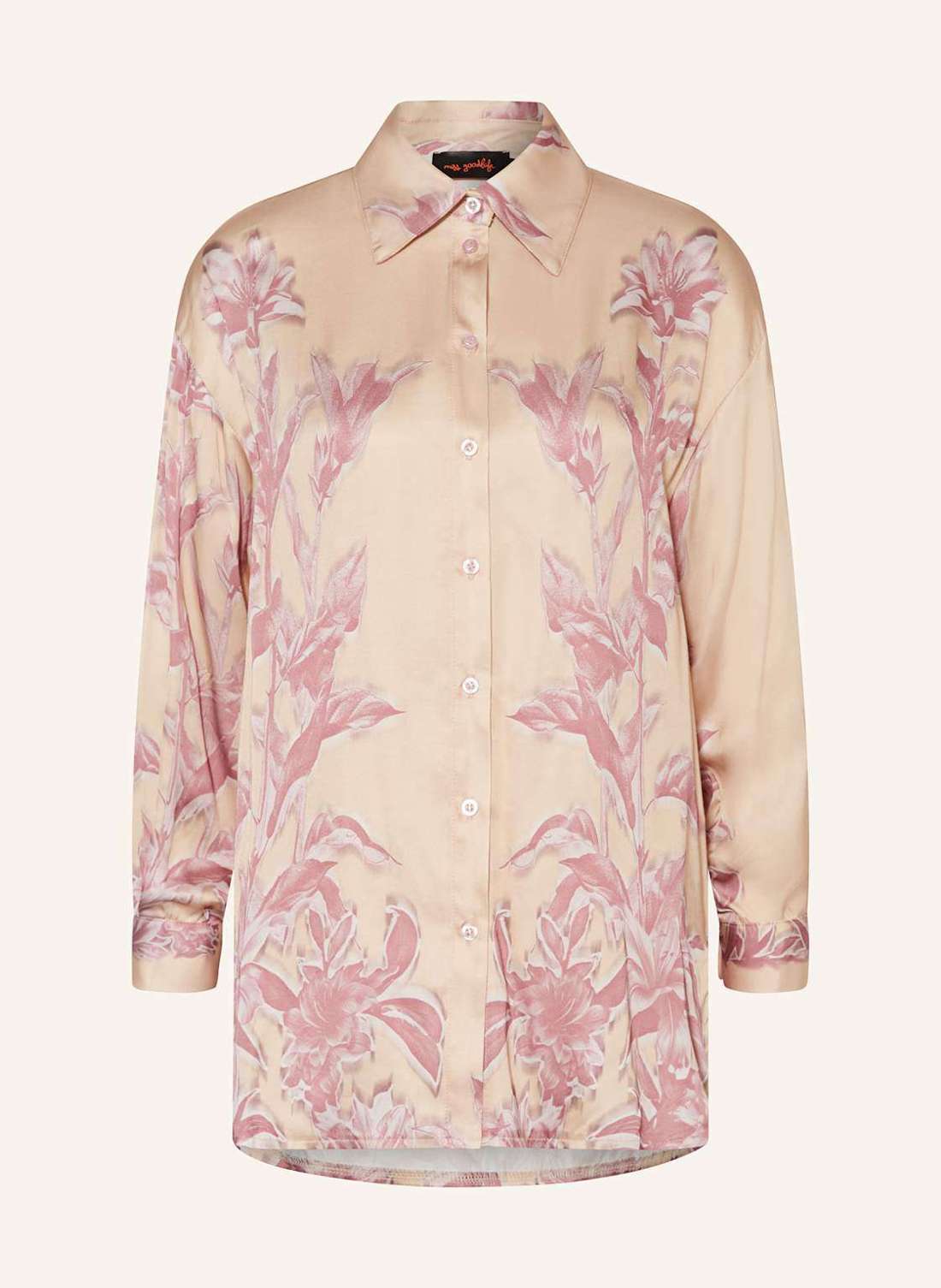 Атласная блузка-рубашка