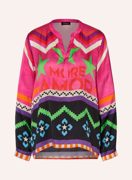 Атласная блузка-рубашка