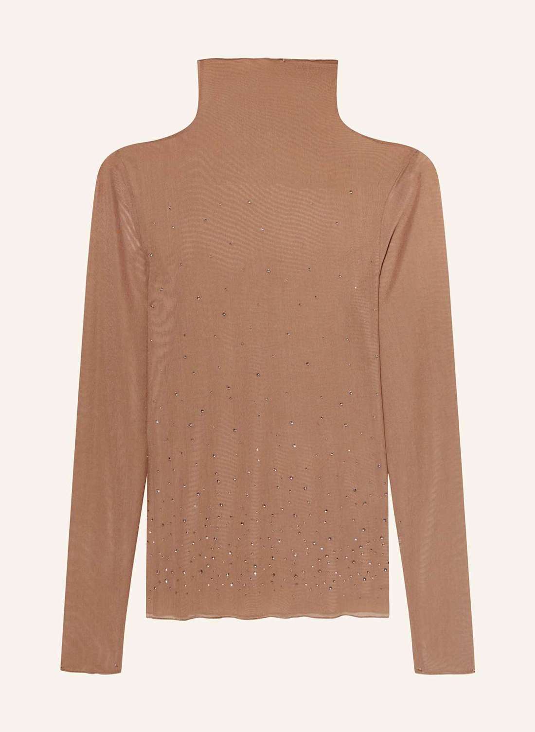 Лонгслив из сетки с драгоценными камнями.