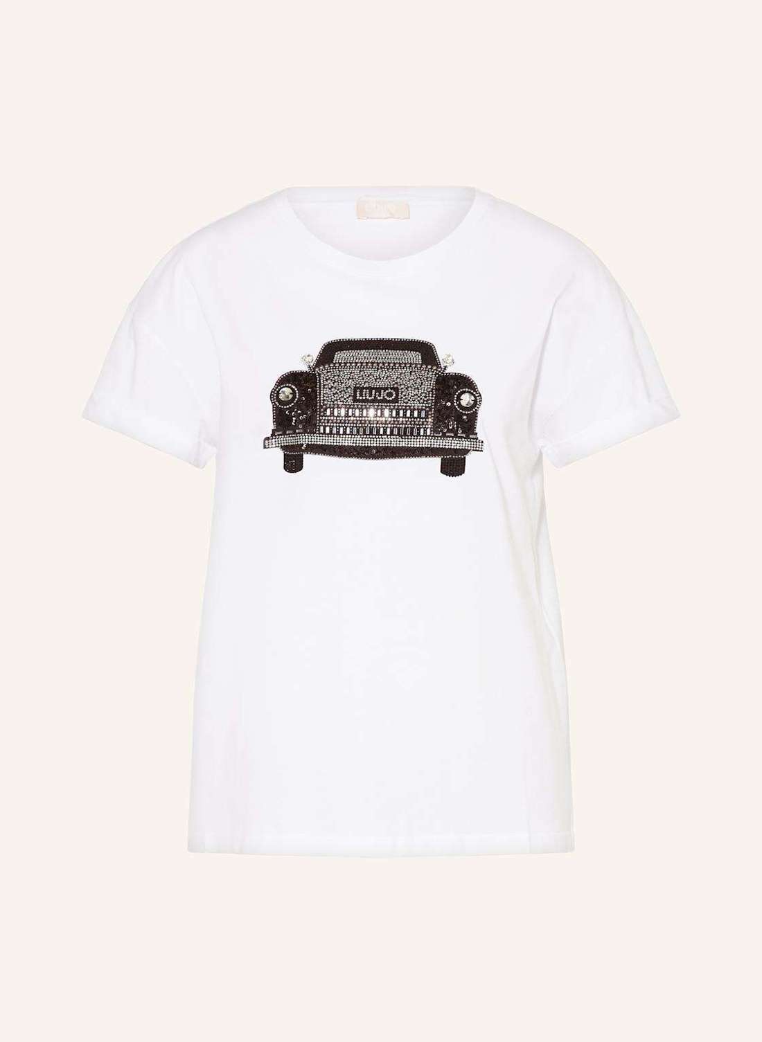 Футболка с драгоценными камнями и пайетками