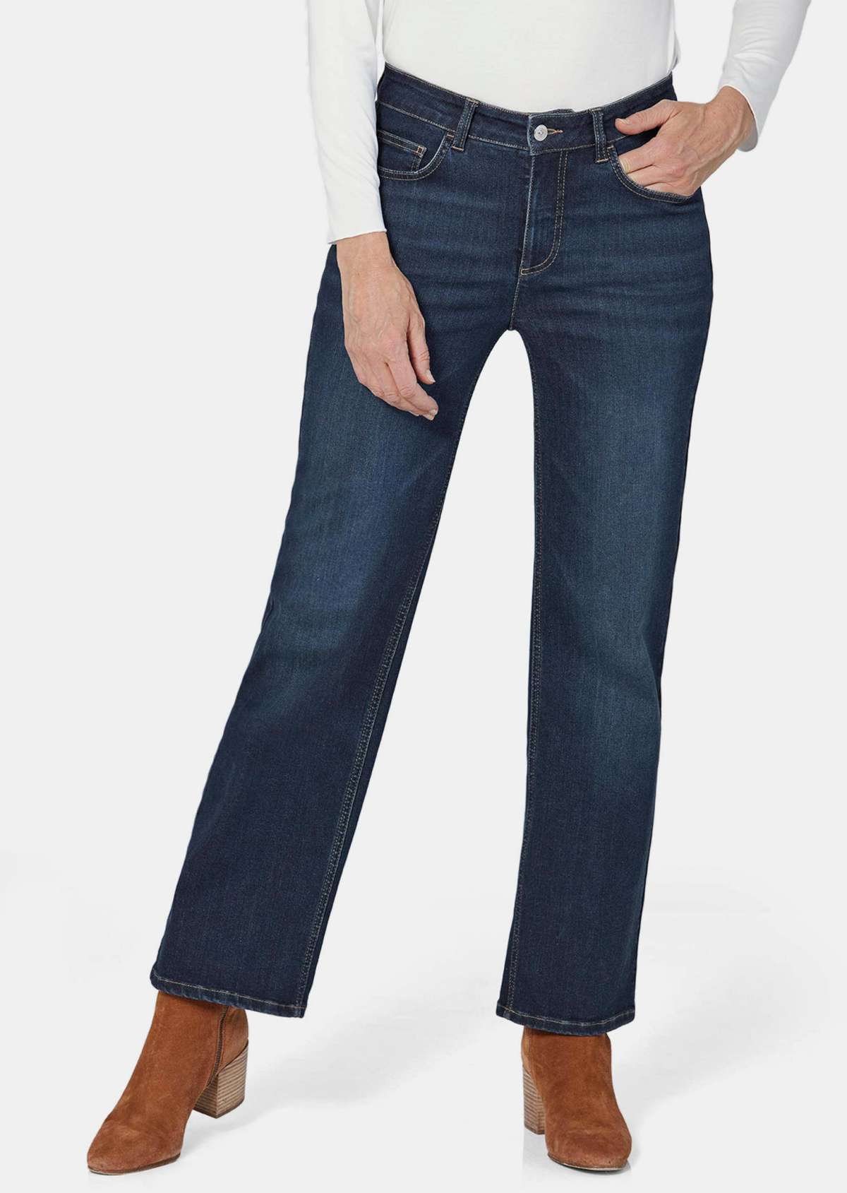 Широкие джинсы из денима