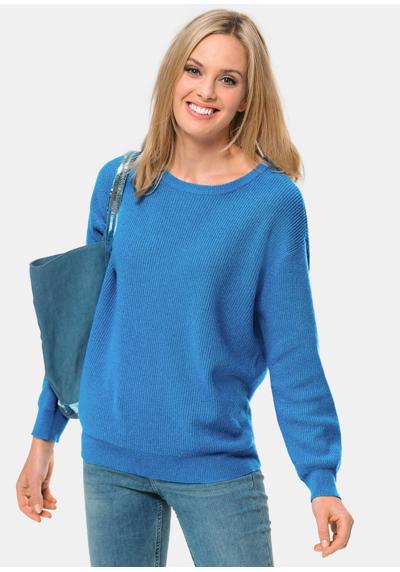 Кашемировый свитер рельефной вязки с круглым вырезом