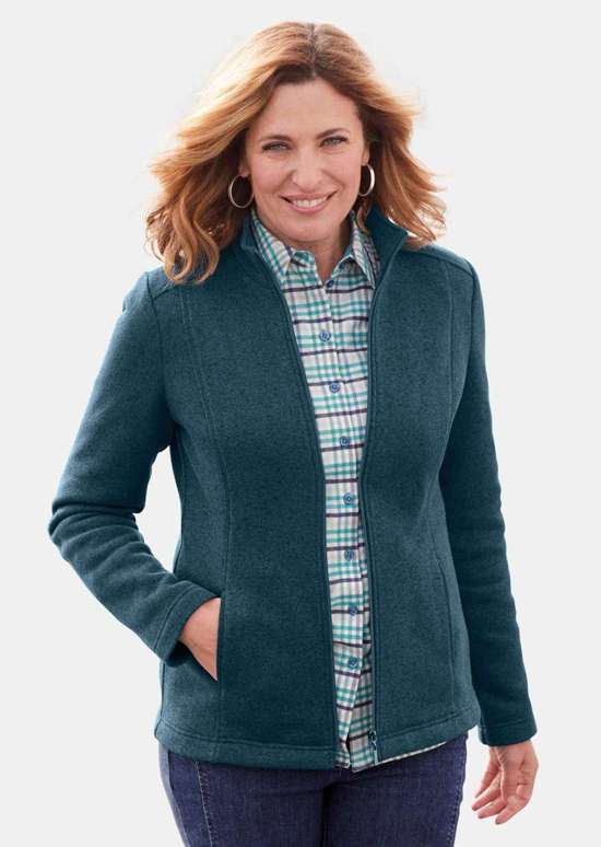 Приятная мягкая вязаная куртка из флиса