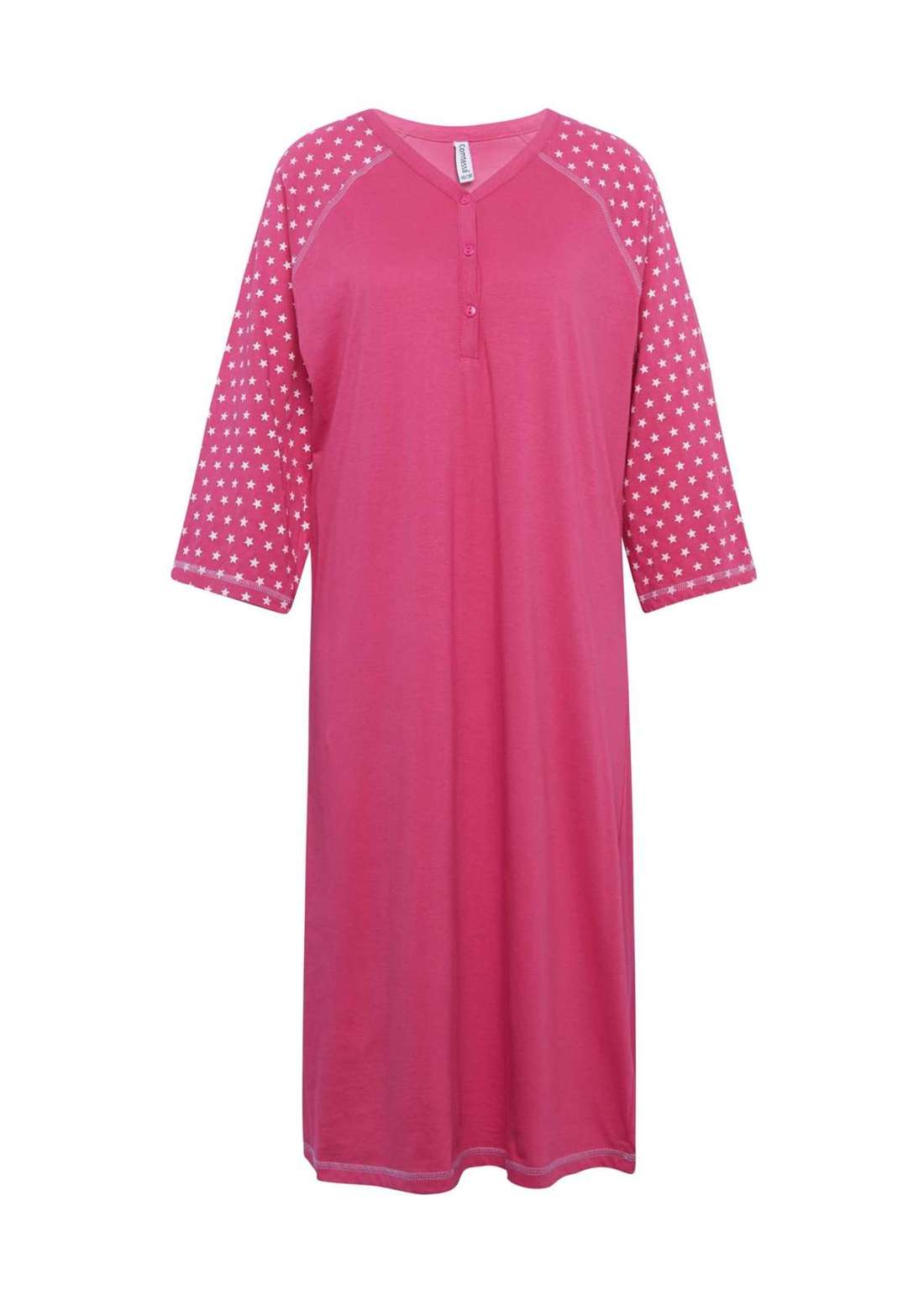 Ночная рубашка с рукавами 3/4 и планкой на пуговицах.