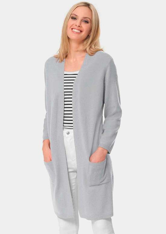 Модный длинный кардиган из кашемира.