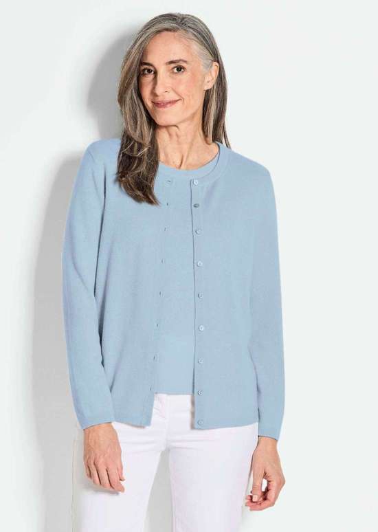 Кашемировый кардиган с круглым вырезом