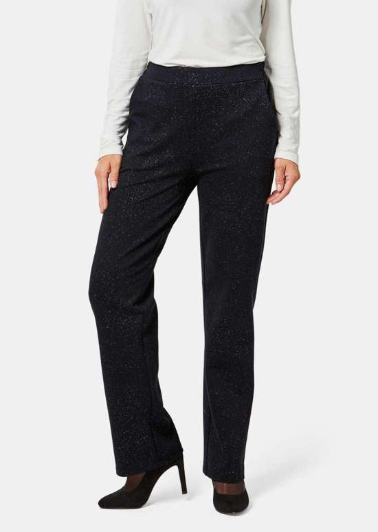 Эластичные удобные брюки с блестками.