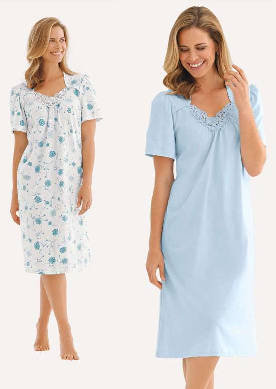 Комплект ночной рубашки из чистого хлопка.