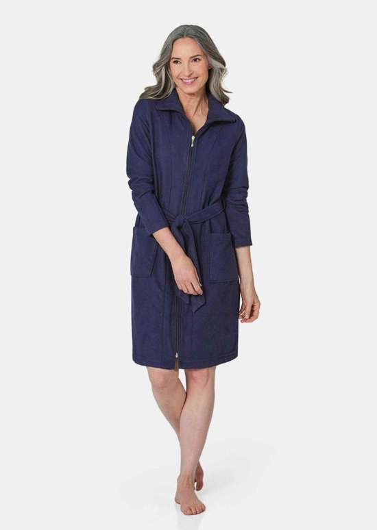 Легкий махровый халат на молнии