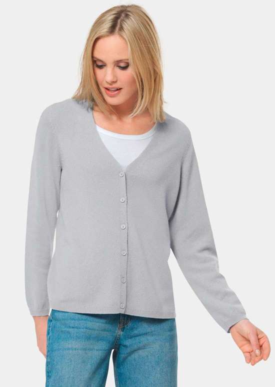 Мягкий кашемировый кардиган с V-образным вырезом.