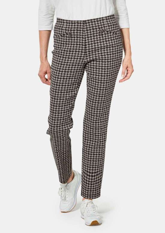 Эластичные брюки с неподвластным времени узором «гусиные лапки».