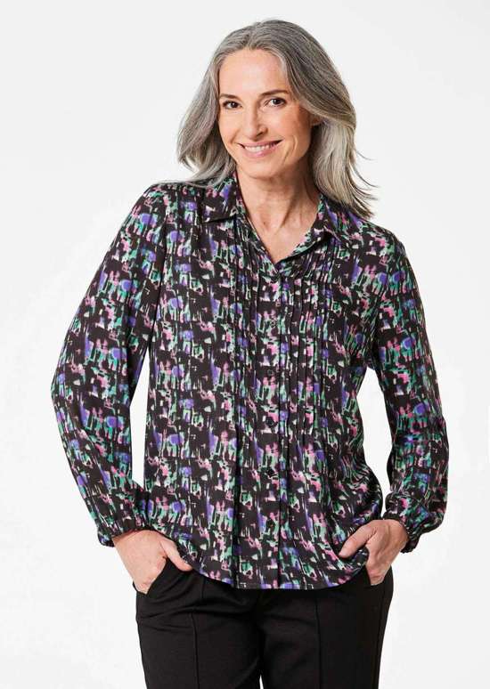 Блузка с принтом и минимальным рисунком