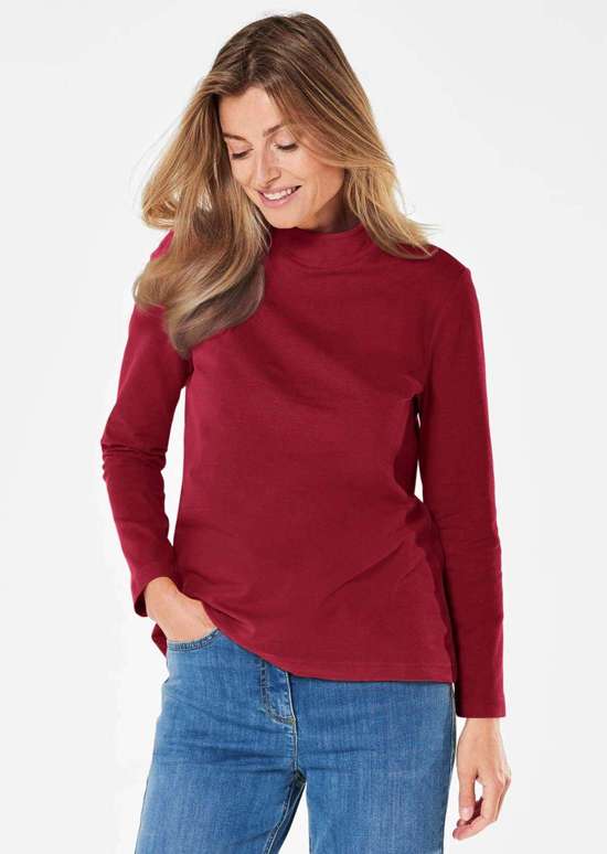 Рубашка с воротником стойкой и длинными рукавами