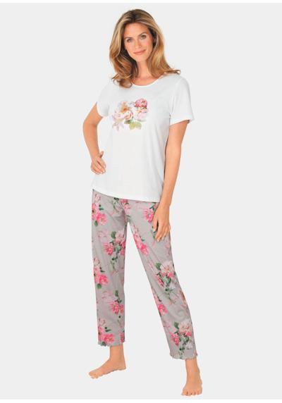 Пижама с короткими рукавами и цветочным принтом