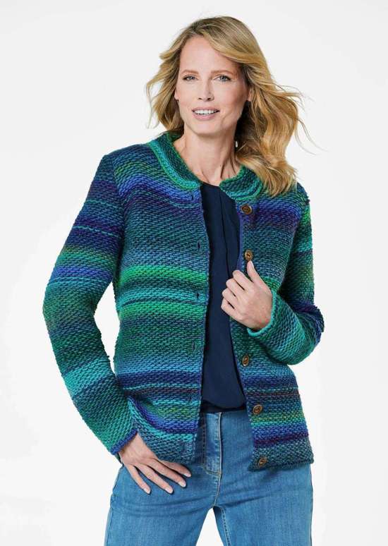 Кардиган в разноцветную полоску