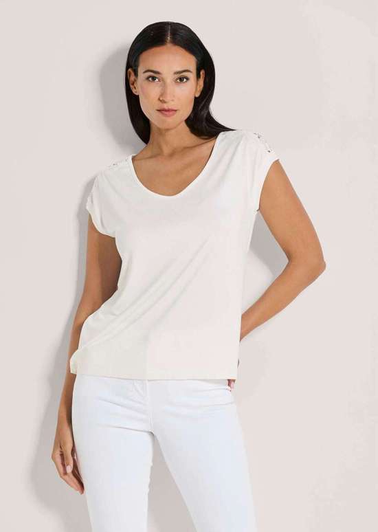 Рубашка с круглым вырезом и вышивкой