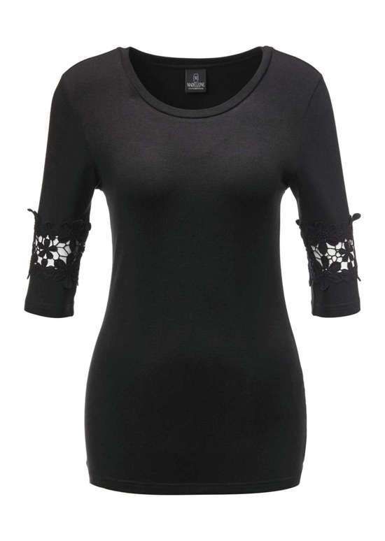 Рубашка с полурукавами и кружевной деталью