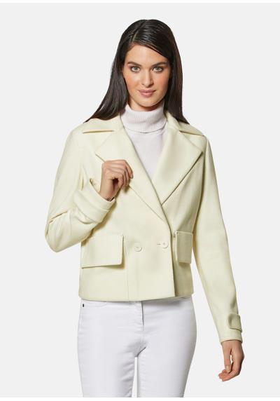 Двубортный короткий пиджак из вареной шерсти