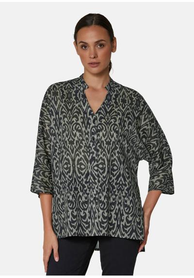 Блуза с контрастным принтом и рукавами «летучая мышь»