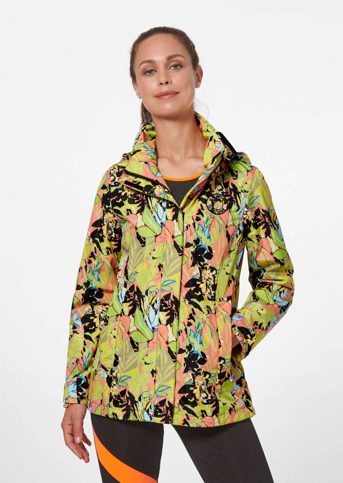 Уличная куртка с принтом и капюшоном