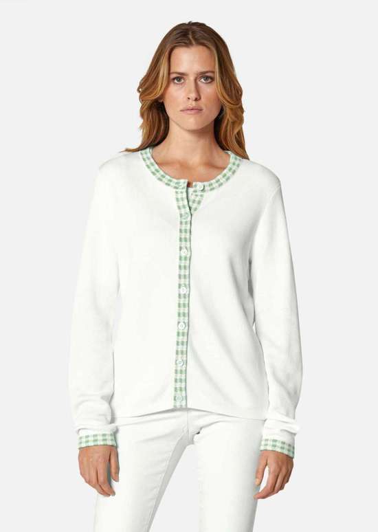 Кардиган с клетчатыми акцентами в мелкую клетку