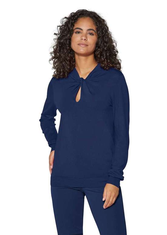 Свитер с узлом на воротнике-стойке