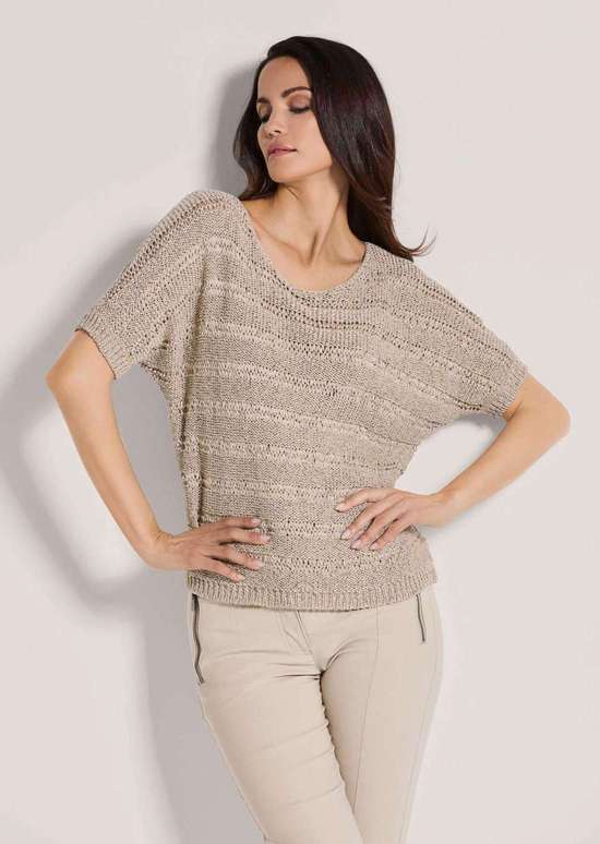 Ленточный свитер с блестящим эффектом