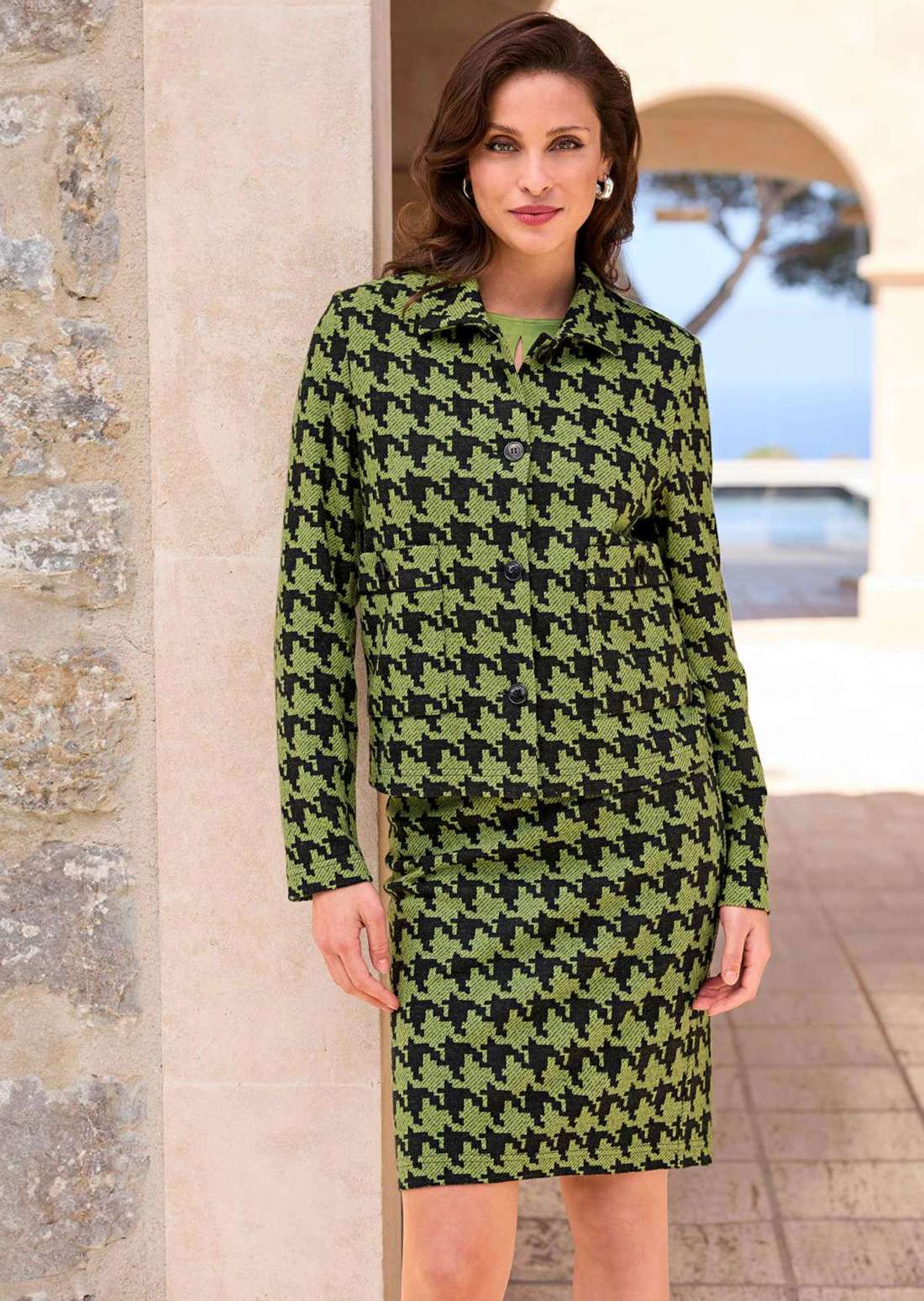 блейзер с узором «гусиные лапки»