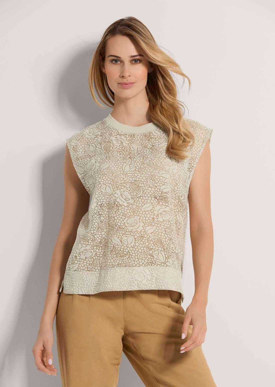 Топ без рукавов с эффектом выгорания