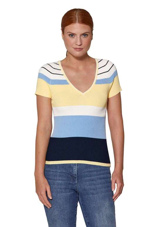 Полосатый свитер из мягкой смесовой вискозы.