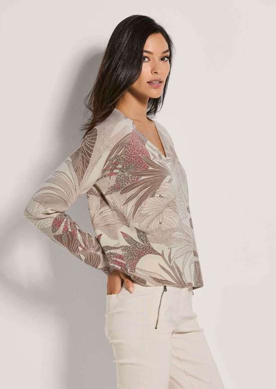 Кашемировый свитер с принтом по всей поверхности