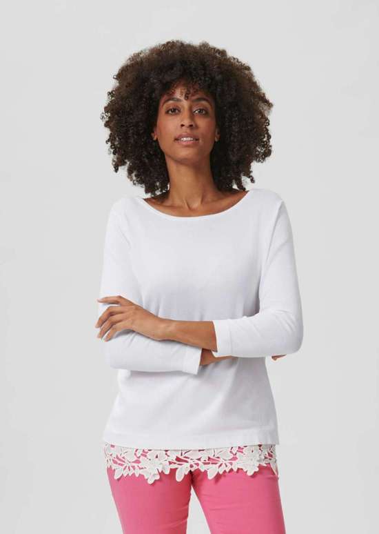 Свитер с кружевным краем