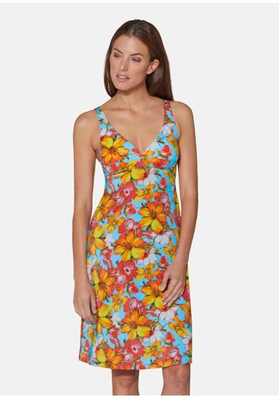 Расклешенное пляжное платье с цветочным принтом