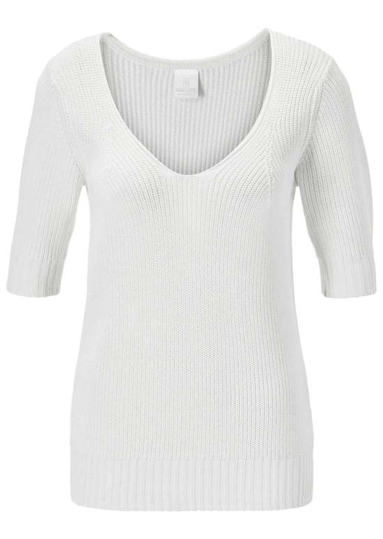 Вязаный свитер с короткими рукавами