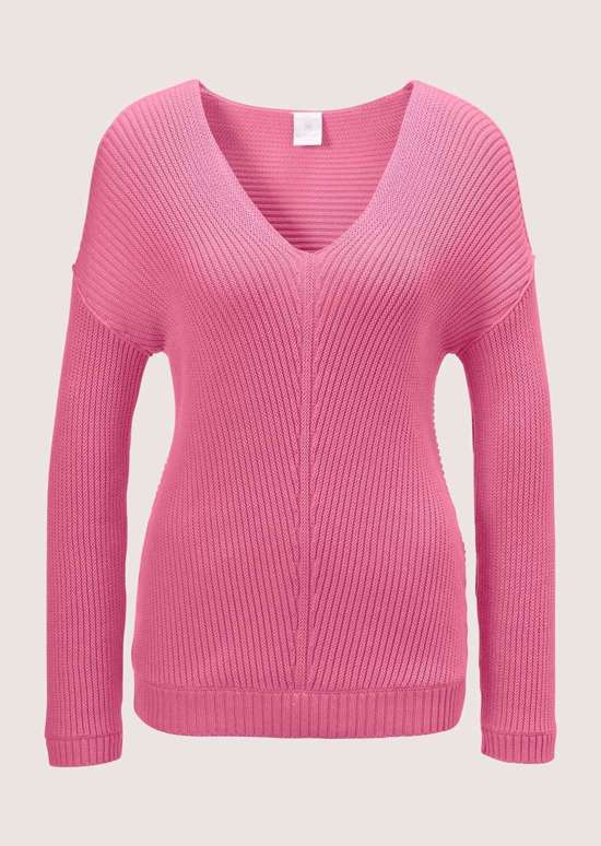 Свитер с длинными рукавами и V-образным вырезом