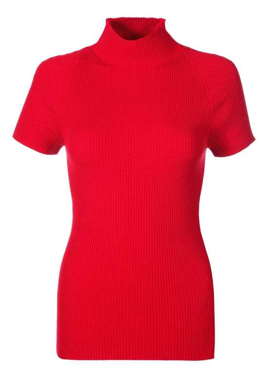 Вязаный свитер с короткими рукавами