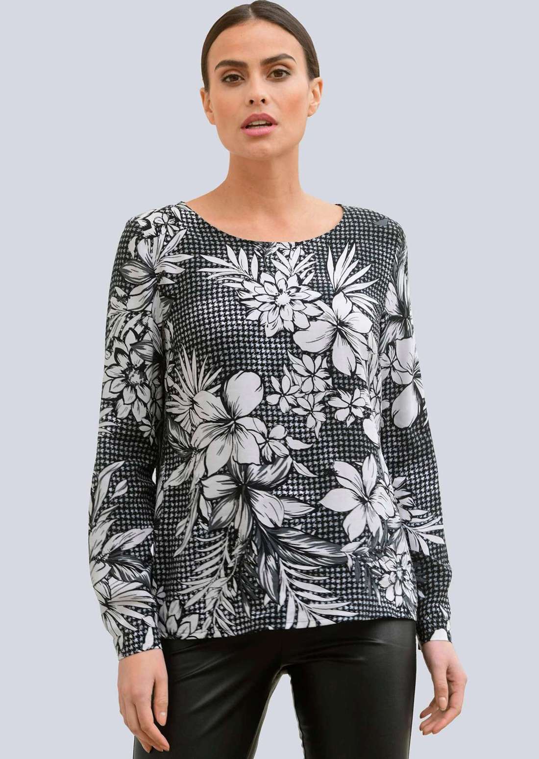 Блуза в узор «гусиные лапки»