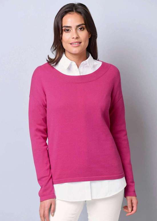 Пуловер с широкой обтачкой в области горловины