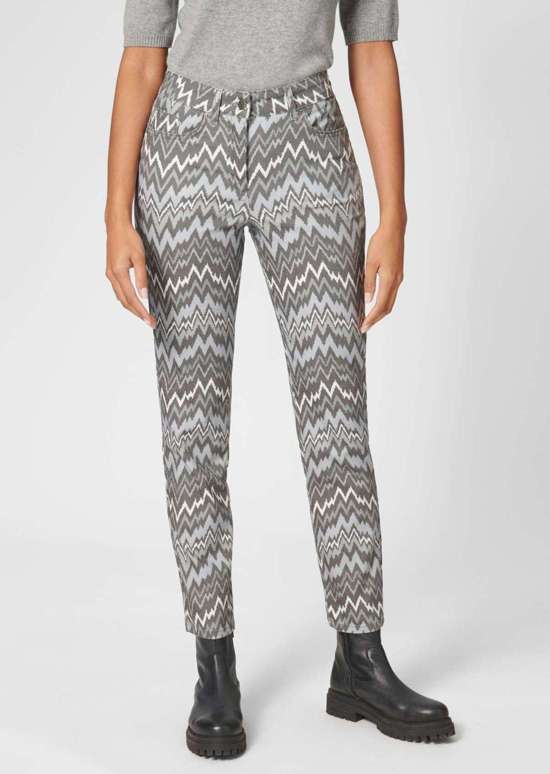 Джинсы с 5 карманами и принтом