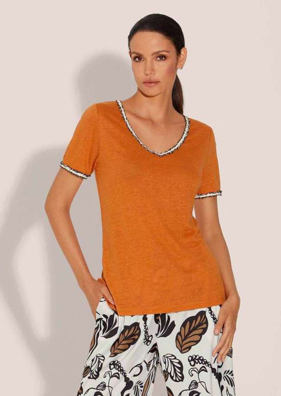 Рубашка с коротким рукавом из льна