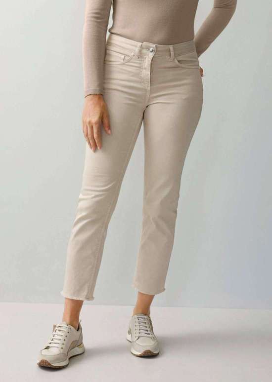 Брюки из твила 7/8 с бахромой по низу